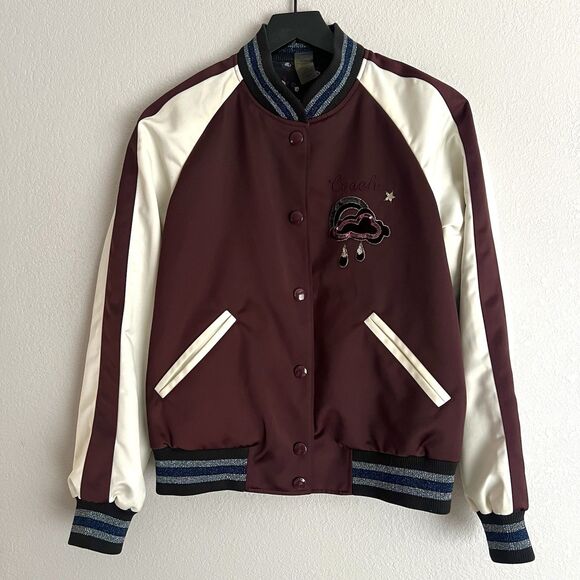 Coach Jackets & Blazers - Coach Women’s Reversible Cloud Souvenir Bomber Jacket Size S
